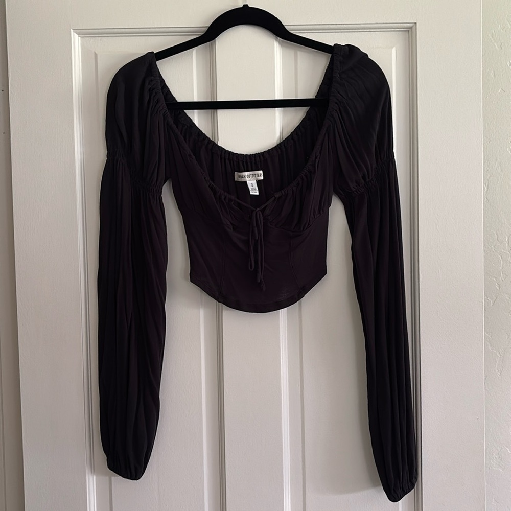 Urban outiftters size small black crop long sleeve going out top